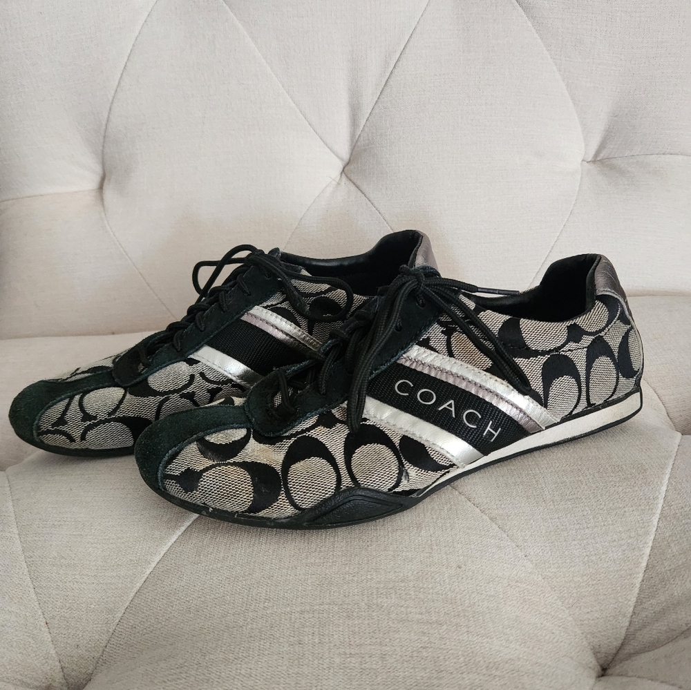 Coach Black and Silver Sneakers